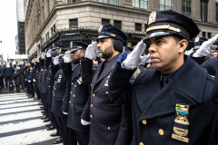 Police Officer Wilbert Mora was laid to rest 2/2/22 after being posthumously promoted to Detective First Grade, and eulogized at St. Patrick’s Cathedral. Thousands of police from all parts of the country lined Fifth Ave. as the procession carrying Detective Mora passed.  Mora was gunned down along with his partner Jason Rivera, who passed away a few days earlier.