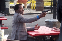 New York- Filming in Coney Island  season 2 of the Godfather of Harlem tells the "true story of infamous crime boss Bumpy Johnson, who in the early 1960s returned from ten years in prison to find the neighborhood he once ruled in shambles. With the streets controlled by the Italian mob, Bumpy must take on the Genovese crime family to regain control. filming today was Forest Whitaker  , Chaz Palminteri, Bo Dietl.