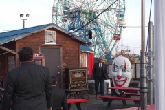 New York- Filming in Coney Island  season 2 of the Godfather of Harlem tells the "true story of infamous crime boss Bumpy Johnson, who in the early 1960s returned from ten years in prison to find the neighborhood he once ruled in shambles. With the streets controlled by the Italian mob, Bumpy must take on the Genovese crime family to regain control. filming today was Forest Whitaker  , Chaz Palminteri, Bo Dietl.