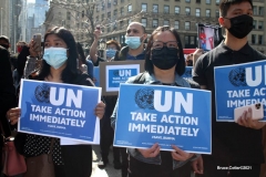 New York-  Myanmar Rally held in Foley Square. Protestors want to raise awareness of the political climate in Myanmar.