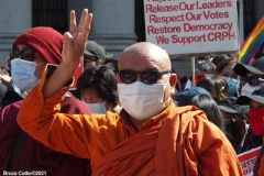 New York-  Myanmar Rally held in Foley Square. Protestors want to raise awareness of the political climate in Myanmar.