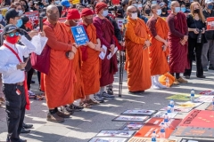 New York-  Myanmar Rally held in Foley Square. Protestors want to raise awareness of the political climate in Myanmar.