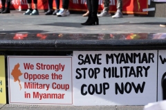 New York-  Myanmar Rally held in Foley Square. Protestors want to raise awareness of the political climate in Myanmar.