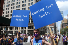 .New York City 2021 Pride Parade. LBGTQ
Participants march down 5th ave in Manhattan in a modified parade because of Covid.