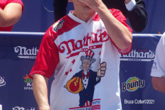 NATHAN’S FAMOUS FOURTH OF JULY HOT DOG-EATING CONTEST
 AT CONEY ISLAND’S MAIMONIDES PARK

World champion Joey Chestnut will defend his title against the world’s top eaters before a live audience at the Nathan’s Famous Fourth of July International Hot Dog-Eating Contest in Coney Island’s Maimonides Park (formerly MCU Park). 

The world’s best eating athletes  go head-to-head in the 10-minute, all-you-can-eat contest. Chestnut’s  broke his world record of 75 hot dogs and buns with 76 hot dogs. against number-two-ranked Geoffrey Esper(who has beaten Chestnut in recent events) .

In the women’s competition, Michelle Lesco won with 30 3/4hot dogs and buns  competed against world pepperoni roll-eating champion Larell Marie Mele and Sarah Rodriguez.