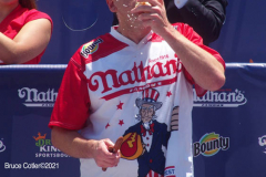 NATHAN’S FAMOUS FOURTH OF JULY HOT DOG-EATING CONTEST
 AT CONEY ISLAND’S MAIMONIDES PARK

World champion Joey Chestnut will defend his title against the world’s top eaters before a live audience at the Nathan’s Famous Fourth of July International Hot Dog-Eating Contest in Coney Island’s Maimonides Park (formerly MCU Park). 

The world’s best eating athletes  go head-to-head in the 10-minute, all-you-can-eat contest. Chestnut’s  broke his world record of 75 hot dogs and buns with 76 hot dogs. against number-two-ranked Geoffrey Esper(who has beaten Chestnut in recent events) .

In the women’s competition, Michelle Lesco won with 30 3/4hot dogs and buns  competed against world pepperoni roll-eating champion Larell Marie Mele and Sarah Rodriguez.