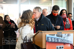 New Ferryboat
Staff Sergeant Michael Ollis Ferryboat
St George Terminal
Staten Island, NY
February 14, 2002

For Credit:  Mary DiBiase Blaich

The new Staten Island Ferryboat named for Staff Sgt Michael Ollis, a Staten Island resident killed in action in Afghanistan, was officially put into service today for its maiden voyage.  Attending were his parents Linda and Bob Ollis, and city officials including DOT Commissioner Yannis Rodriguez.