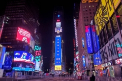 New York City December 31 , 2020  New Years Eve for the first time since the beginning of the tradition of the Ball drop no revelers were allowed in Times Square due to the corona virus