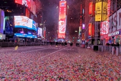 New York City December 31 , 2020  New Years Eve for the first time since the beginning of the tradition of the Ball drop no revelers were allowed in Times Square due to the corona virus