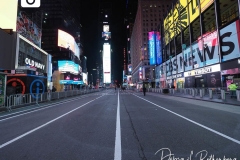 Time Square is almost empty due to Covid restrictions in New York City as the Waterford Crystal Ball falls to ring in the New Year on 01 January 2021