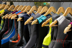 Safety jackets that are on display at the New York Boat Show hosted at Javits Center from 26-30 Jan 2022.