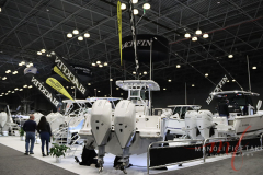 Visitors checking out these boats at the New York Boat Show hosted at Javits Center from 26-30 Jan 2022.