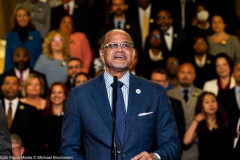 New York City School Chancellor David Banks speaking at an event where 45 new and returning school superintendents were introduced.