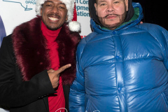 NEW YORK, NEW YORK - NOVEMBER 16: Grand Marshall Nick Cannon and Fat Joe at the 28th Annual Harlem Holiday Lights Parade on West 125th Street on November 16, 2021 in New York City. (Photo by Debra L.Rothenberg)