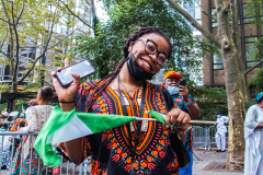 People come together for the 5th Nigerian Independence Day Parade on East 47th Street in Manhattan, NYC where food, festivities, artisans and DJs celebrated.  Speeches by local prominent Nigerian-American figures were made in celebration of Nigeria’s independence on October 1st, 1961. (C) Bianca Otero. NYC. October 09, 2021.