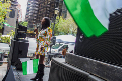 People come together for the 5th Nigerian Independence Day Parade on East 47th Street in Manhattan, NYC where food, festivities, artisans and DJs celebrated.  Speeches by local prominent Nigerian-American figures were made in celebration of Nigeria’s independence on October 1st, 1961. (C) Bianca Otero. NYC. October 09, 2021.