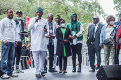 People come together for the 5th Nigerian Independence Day Parade on East 47th Street in Manhattan, NYC where food, festivities, artisans and DJs celebrated.  Speeches by local prominent Nigerian-American figures were made in celebration of Nigeria’s independence on October 1st, 1961. (C) Bianca Otero. NYC. October 09, 2021.