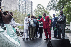 People come together for the 5th Nigerian Independence Day Parade on East 47th Street in Manhattan, NYC where food, festivities, artisans and DJs celebrated.  Speeches by local prominent Nigerian-American figures were made in celebration of Nigeria’s independence on October 1st, 1961. (C) Bianca Otero. NYC. October 09, 2021.