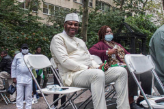 People come together for the 5th Nigerian Independence Day Parade on East 47th Street in Manhattan, NYC where food, festivities, artisans and DJs celebrated.  Speeches by local prominent Nigerian-American figures were made in celebration of Nigeria’s independence on October 1st, 1961. (C) Bianca Otero. NYC. October 09, 2021.
