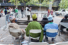 People come together for the 5th Nigerian Independence Day Parade on East 47th Street in Manhattan, NYC where food, festivities, artisans and DJs celebrated.  Speeches by local prominent Nigerian-American figures were made in celebration of Nigeria’s independence on October 1st, 1961. (C) Bianca Otero. NYC. October 09, 2021.