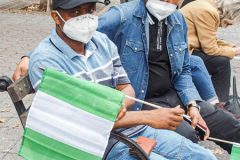 People come together for the 5th Nigerian Independence Day Parade on East 47th Street in Manhattan, NYC where food, festivities, artisans and DJs celebrated.  Speeches by local prominent Nigerian-American figures were made in celebration of Nigeria’s independence on October 1st, 1961. (C) Bianca Otero. NYC. October 09, 2021.