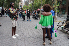 People come together for the 5th Nigerian Independence Day Parade on East 47th Street in Manhattan, NYC where food, festivities, artisans and DJs celebrated.  Speeches by local prominent Nigerian-American figures were made in celebration of Nigeria’s independence on October 1st, 1961. (C) Bianca Otero. NYC. October 09, 2021.