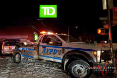 Nor’easter leaves New York City with dangerous roads on January 29, 2022. Located at the TD Bank in Long Island City on Jan 29, 2022.