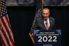 US Senator for New York Chuck Schumer speaks at the 2022 New York State Democratic Convention in theSheraton Midtown. Manhattan, New York.Thursday, February 17, 2022 (C) Bianca Otero