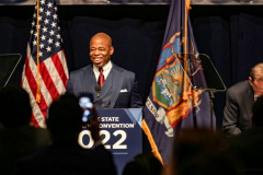 New York Mayor Eric Adams speaks at the 2022 New York State Democratic Convention in theSheraton Midtown. Manhattan, New York.Thursday, February 17, 2022 (C) Bianca Otero