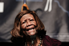 Dr. Hazel N. Dukes, President of the NAACP New York State Conference and a member of the NAACP National Board of Directors peaks at the 2022 New York State Democratic Convention in the Sheraton Midtown. Manhattan, New York. Thursday, February 17, 2022 (C) Bianca Otero