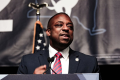 Lieutenant Governor Brian Benjamin speaks at the 2022 New York State Democratic Convention in the Sheraton Midtown. Manhattan, New York.Thursday, February 17, 2022 (C) Bianca Otero