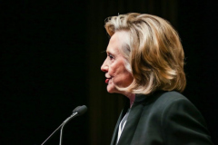 Hillary Clinton speaks at the 2022 New York State Democratic Convention in the Sheraton Midtown, officially endorsing Gov. Kathy Hochul for full term as NY Governor. Manhattan, New York. Thursday, February 17, 2022 (C) Bianca Otero