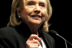 Former Secretary of State Hillary Clinton during the 2022 New York State Democratic Convention at the Sheraton New York Times Square Hotel on February 17, 2022 in New York City. Former Secretary of State Hillary Clinton gave the keynote address during the second day of the NYS Democratic Convention where the party organized the party's platform and nominated candidates for statewide offices that will be on the ballot this year including the nomination of Gov. Kathy Hochul and her Lt. Gov. Brian Benjamin