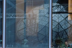 Reflection of the Times Square New Year's Eve Ball on December 27, 2021 in New York.