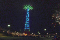 December 31, 2021  New York ,  The Iconic Parachute jump in Coney Island celebrates New Years eve being lit up to celebrate the new year