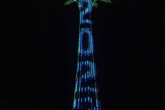 December 31, 2021  New York ,  The Iconic Parachute jump in Coney Island celebrates New Years eve being lit up to celebrate the new year