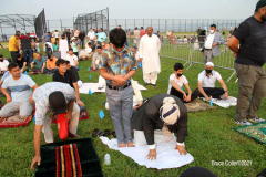 New York City Mayor Bill de Blasio  delivers remarks at the Eid UI-Adha prayer in Brooklyn, New York.  Early morning  outdoor prayer service.