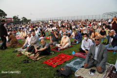 New York City Mayor Bill de Blasio  delivers remarks at the Eid UI-Adha prayer in Brooklyn, New York.  Early morning  outdoor prayer service.