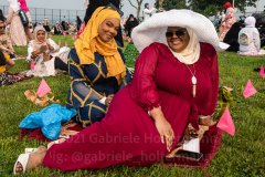 Members of the Islamic Society of Bay Ridge celebrate Eid-Al-Adha in Bensonhurst, Brooklyn, NY,  on July 20, 2021. (Photo by Gabriele Holtermann)