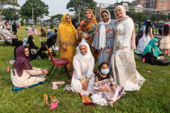 Members of the Islamic Society of Bay Ridge celebrate Eid-Al-Adha in Bensonhurst, Brooklyn, NY,  on July 20, 2021. (Photo by Gabriele Holtermann)