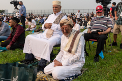 Members of the Islamic Society of Bay Ridge celebrate Eid-Al-Adha in Bensonhurst, Brooklyn, NY,  on July 20, 2021. (Photo by Gabriele Holtermann)