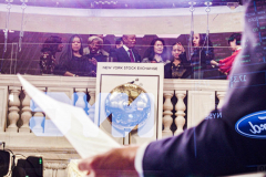 Recently appointed NYC Mayor, ERIC ADAMS, rang the bell at the NEW YORK STOCK EXCHANGE on Monday, February 28, 2022. Mayor Adams also called himself a “compassionate capitalist” as well as getting over the “hurdles” of lifting the mask mandate for school children and finally hinted that the market could possibly take a “hit” due to the possible full war in Ukraine. (C) Bianca Otero