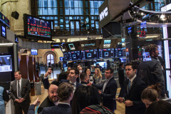 Recently appointed NYC Mayor, ERIC ADAMS, rang the bell at the NEW YORK STOCK EXCHANGE on Monday, February 28, 2022. Mayor Adams also called himself a “compassionate capitalist” as well as getting over the “hurdles” of lifting the mask mandate for school children and finally hinted that the market could possibly take a “hit” due to the possible full war in Ukraine. (C) Bianca Otero