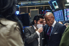 Recently appointed NYC Mayor, ERIC ADAMS, rang the bell at the NEW YORK STOCK EXCHANGE on Monday, February 28, 2022. Mayor Adams also called himself a “compassionate capitalist” as well as getting over the “hurdles” of lifting the mask mandate for school children and finally hinted that the market could possibly take a “hit” due to the possible full war in Ukraine. (C) Bianca Otero