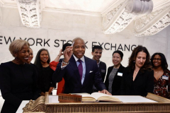 Mayor Adams Closes Out Black History Month With Focus on Giving BIPOC Entrepreneurs More Opportunities in Rebuilding NYC’s Economy

NEW YORK – Surrounded by those from underrepresented communities in the business world, New York City Mayor Eric Adams today rang the opening bell at The New York Stock Exchange (NYSE). On the final day of Black History Month, Mayor Adams highlighted efforts underway to provide more opportunities to Black, Indigenous, and people of color (BIPOC), as well as women, as New York seeks to rebuild the economy and recover from COVID-19
(C) Steve Sands/ New York Newswire