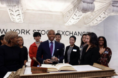 Mayor Adams Closes Out Black History Month With Focus on Giving BIPOC Entrepreneurs More Opportunities in Rebuilding NYC’s Economy

NEW YORK – Surrounded by those from underrepresented communities in the business world, New York City Mayor Eric Adams today rang the opening bell at The New York Stock Exchange (NYSE). On the final day of Black History Month, Mayor Adams highlighted efforts underway to provide more opportunities to Black, Indigenous, and people of color (BIPOC), as well as women, as New York seeks to rebuild the economy and recover from COVID-19
(C) Steve Sands/ New York Newswire