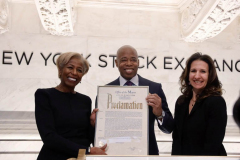 Mayor Adams Closes Out Black History Month With Focus on Giving BIPOC Entrepreneurs More Opportunities in Rebuilding NYC’s Economy

NEW YORK – Surrounded by those from underrepresented communities in the business world, New York City Mayor Eric Adams today rang the opening bell at The New York Stock Exchange (NYSE). On the final day of Black History Month, Mayor Adams highlighted efforts underway to provide more opportunities to Black, Indigenous, and people of color (BIPOC), as well as women, as New York seeks to rebuild the economy and recover from COVID-19
(C) Steve Sands/ New York Newswire