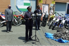 Chief Kim Royster, who heads the NYPD’s Transportation Bureau, warns that dirt bikes and ATVs are illegal because they lack the proper safety equipment like mirrors, brake lights and signals.  For that reason, they cannot be registered with the DMV. Credit: ©2021 Robert Roth