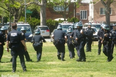 New York- New York City Police Department personnel train for riot control in a local park in the Marine park section of Brooklyn