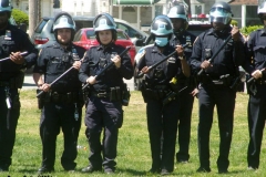 New York- New York City Police Department personnel train for riot control in a local park in the Marine park section of Brooklyn